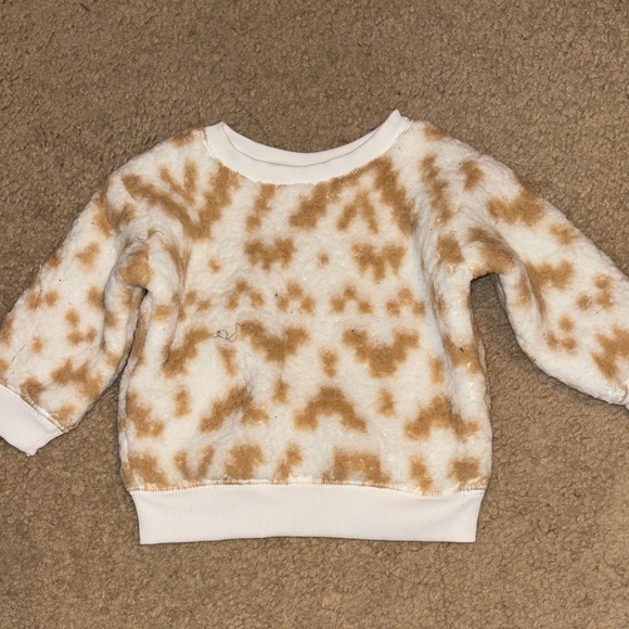 Other - Cozy Brown and White Fleece Sweater